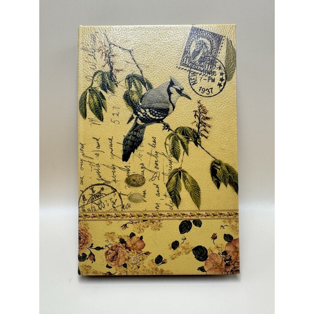 Vintage Pier One Imports Blue Jay Floral Decorative Storage Box